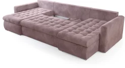Narożniki></noscript>BROMARKT Kanapa rozkładana do salonu z funkcją spania i pojemnikiem LUIS U róż