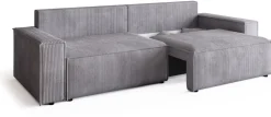 Kanapy I Sofy>BROMARKT Kanapa z funkcją spania i pojemnikiem sztruksowa szara ADI
