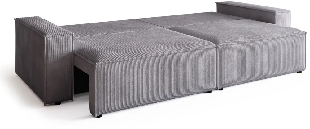 Kanapy I Sofy>BROMARKT Kanapa z funkcją spania i pojemnikiem sztruksowa szara ADI