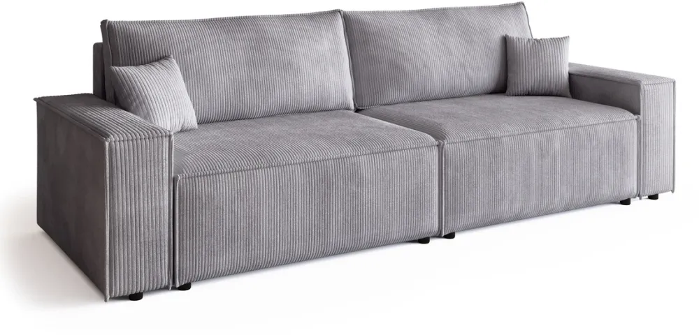 Kanapy I Sofy>BROMARKT Kanapa z funkcją spania i pojemnikiem sztruksowa szara ADI