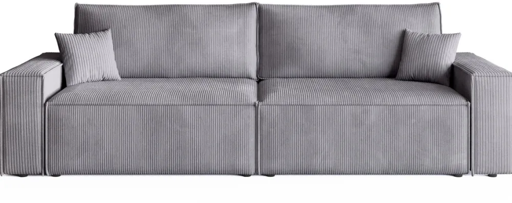 Kanapy I Sofy>BROMARKT Kanapa z funkcją spania i pojemnikiem sztruksowa szara ADI