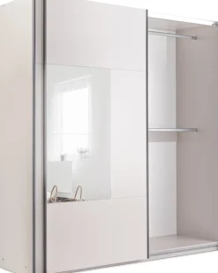 Szafy Dwudrzwiowe|Szafy Do Przedpokoju>Stolar owa duża szafa przesuwna do sypialni z lustrem 250 cm BOLTON kaszmir