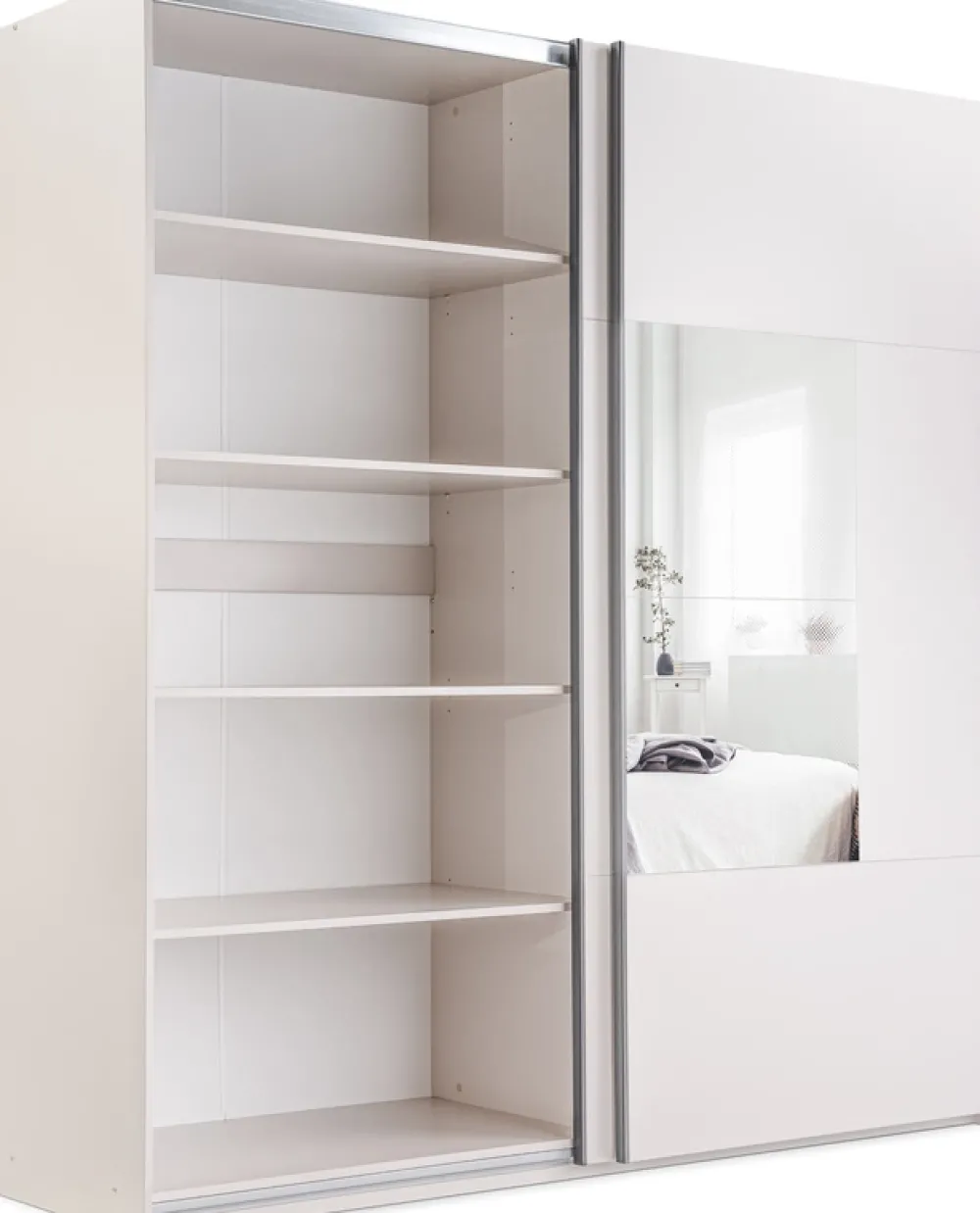 Szafy Dwudrzwiowe|Szafy Do Przedpokoju>Stolar owa duża szafa przesuwna do sypialni z lustrem 250 cm BOLTON kaszmir