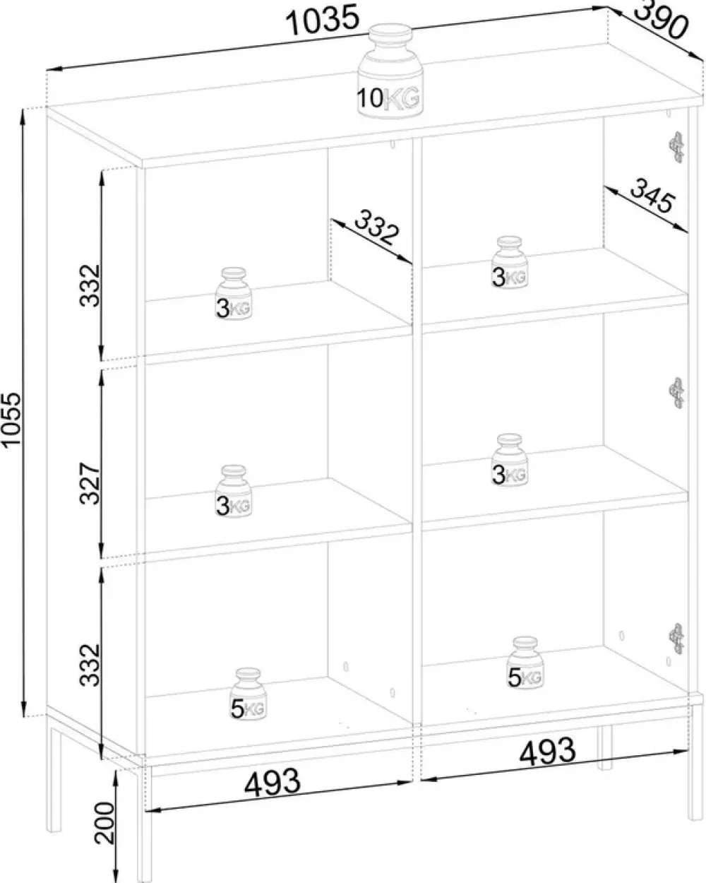 Zestawy Mebli Do Salonu|Witryny>PIASKI Kaszmirowa niska witryna na nóżkach do salonu 104 cm SEWILLA