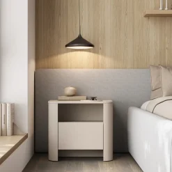 Zestawy Mebli Do Salonu>PIASKI owa szafka nocna 57 cm z szufladą BELVI kaszmir