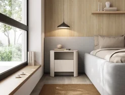 Zestawy Mebli Do Salonu></noscript>PIASKI owa szafka nocna 57 cm z szufladą BELVI kaszmir