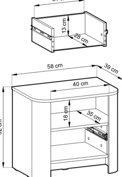 Zestawy Mebli Do Salonu></noscript>PIASKI owa szafka nocna 57 cm z szufladą BELVI kaszmir