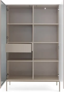 Zestawy Mebli Do Salonu|Witryny>PIASKI Kaszmirowa witryna na książki do salonu 104 cm SEWILLA