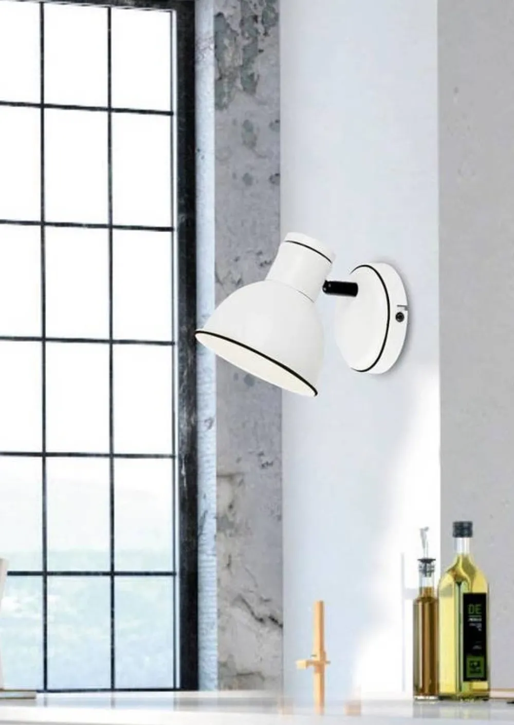 Oświetlenie Jadalni|Oświetlenie Sypialni>Candellux Lighting Kinkiet biało-czarny ścienny regulowany metalowy Zumba