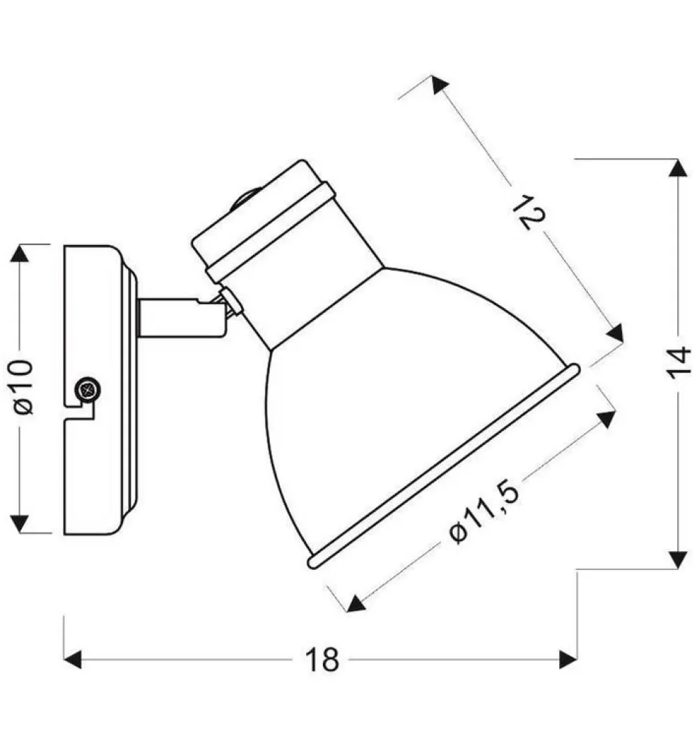 Oświetlenie Jadalni|Oświetlenie Sypialni>Candellux Lighting Kinkiet biało-czarny ścienny regulowany metalowy Zumba