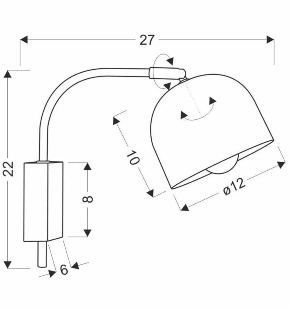 Kinkiety|Oświetlenie Przedpokoju>Candellux Lighting Kinkiet biały lampa ścienna 40W E27 regulowany Rupi