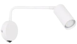 Oświetlenie Pokoju Dziecięcego|Oświetlenie Sypialni>Candellux Lighting Kinkiet biały ruchomy z włącznikiem 1xGU10 Tinia