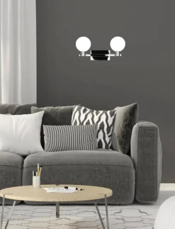 Oświetlenie Przedpokoju|Oświetlenie Sypialni>Candellux Lighting Kinkiet chrom/biały lampa ścienna 2 Maldus