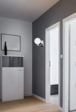 Oświetlenie Jadalni|Oświetlenie Sypialni>Candellux Lighting Kinkiet chromowy biały klosz kula Oden