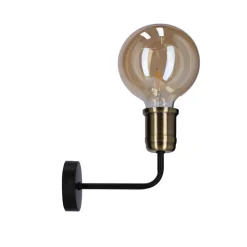 Oświetlenie Sypialni|Oświetlenie Salonu></noscript>Candellux Lighting Kinkiet ścienny czarny+patyna oprawka metalowa Goldie