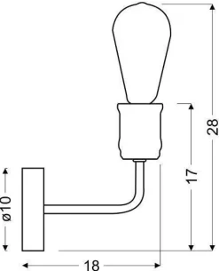Oświetlenie Sypialni|Oświetlenie Salonu></noscript>Candellux Lighting Kinkiet ścienny czarny/patyna + żarówka Goldie
