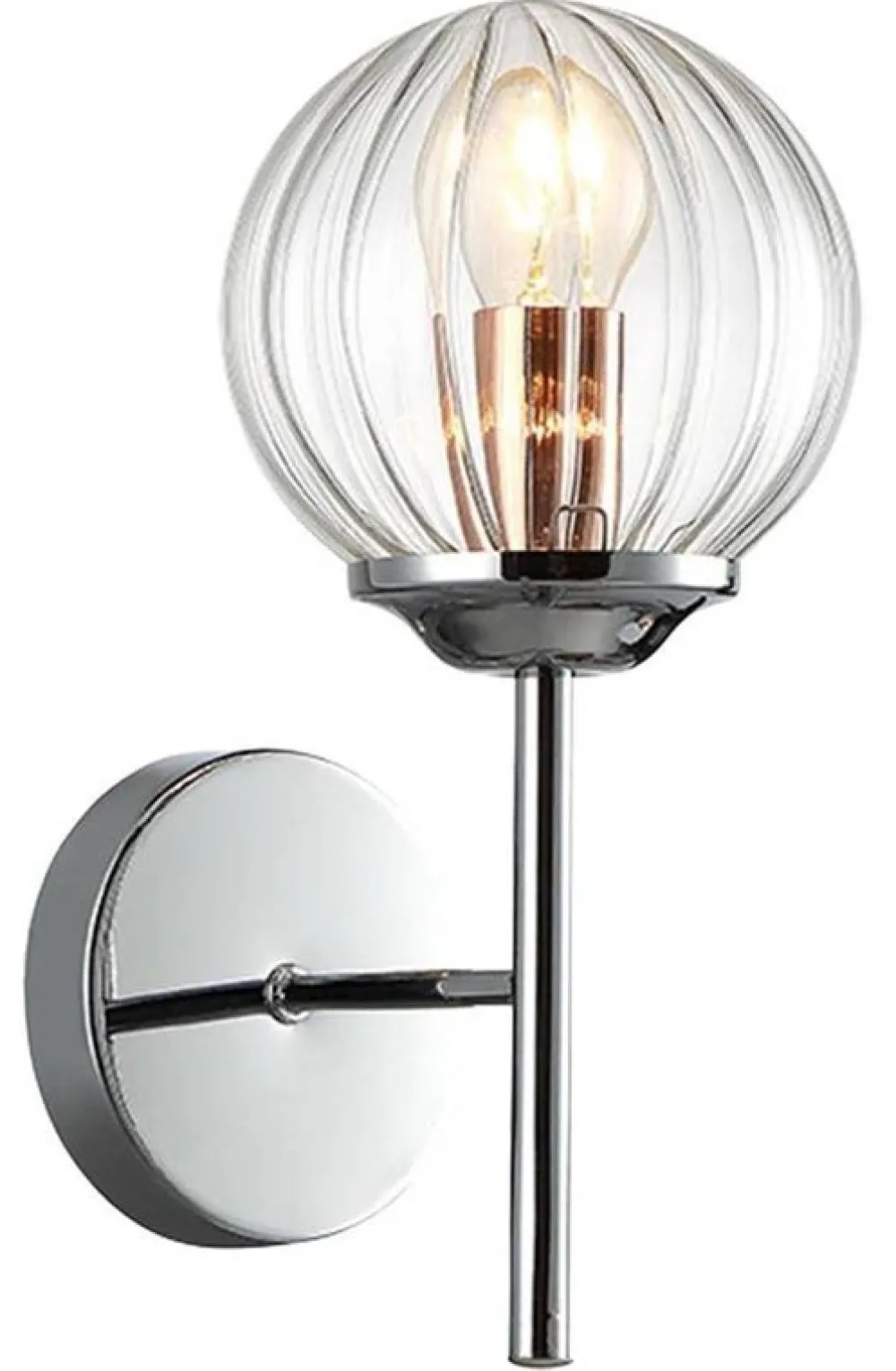 Oświetlenie Przedpokoju|Oświetlenie Jadalni>Candellux Lighting Kinkiet ścienny pojedynczy chromowy szklany klosz Best