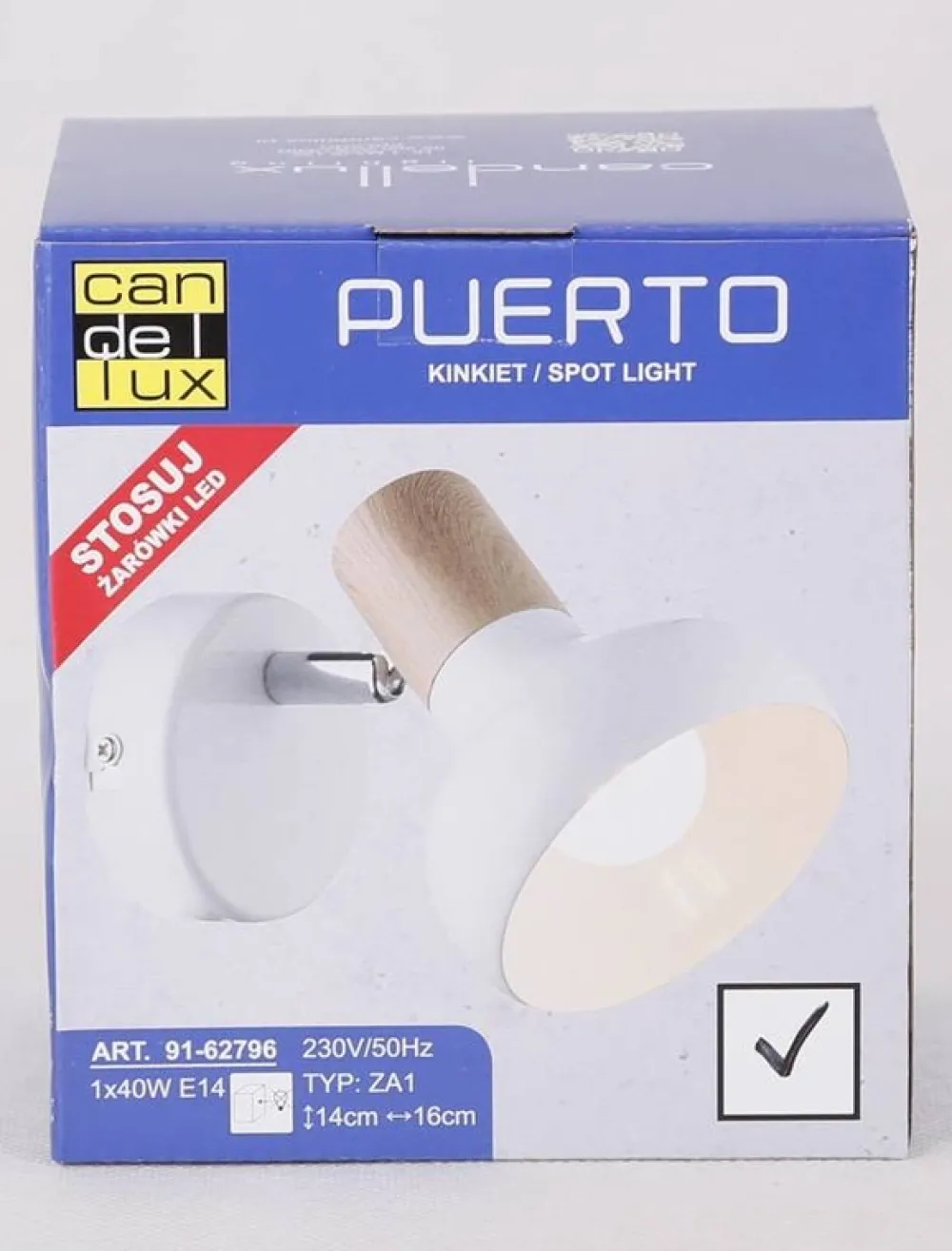 Oświetlenie Przedpokoju|Oświetlenie Jadalni>Candellux Lighting Kinkiet ścienny regulowany biały + element drewna Puerto