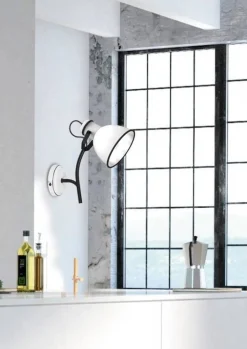 Oświetlenie Jadalni|Oświetlenie Sypialni>Candellux Lighting Kinkiet czarno-biały regulowany drążek ścienny Zumba