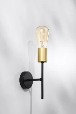 Oświetlenie Jadalni|Oświetlenie Sypialni>Candellux Lighting Kinkiet czarno-złoty lampa ścienna Crespilo