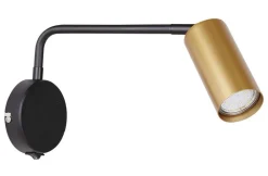 Oświetlenie Pokoju Dziecięcego|Oświetlenie Sypialni>Candellux Lighting Kinkiet czarno-złoty ruchomy włącznik 1xGU10 Tinia