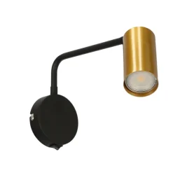 Oświetlenie Pokoju Dziecięcego|Oświetlenie Sypialni></noscript>Candellux Lighting Kinkiet czarno-złoty ruchomy włącznik 1xGU10 Tinia
