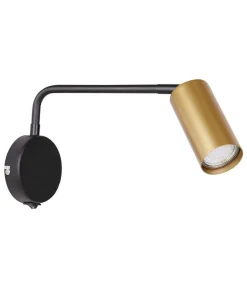 Oświetlenie Pokoju Dziecięcego|Oświetlenie Sypialni></noscript>Candellux Lighting Kinkiet czarno-złoty ruchomy włącznik 1xGU10 Tinia