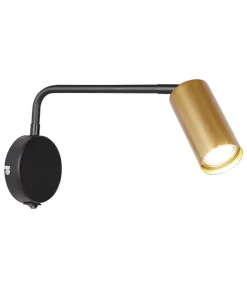 Oświetlenie Pokoju Dziecięcego|Oświetlenie Sypialni></noscript>Candellux Lighting Kinkiet czarno-złoty ruchomy włącznik 1xGU10 Tinia