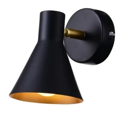 Oświetlenie Pokoju Dziecięcego|Oświetlenie Sypialni>Candellux Lighting Kinkiet czarno-złoty 1xE14 regulowany ścienny Less