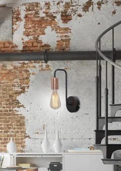 Oświetlenie Przedpokoju|Oświetlenie Sypialni></noscript>Candellux Lighting Kinkiet czarny ścienny metalowy pojedynczy oprawka Herpe