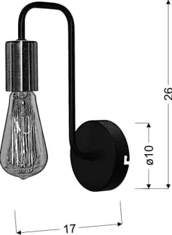 Oświetlenie Przedpokoju|Oświetlenie Sypialni></noscript>Candellux Lighting Kinkiet czarny ścienny metalowy pojedynczy oprawka Herpe