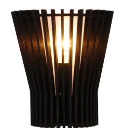 Oświetlenie Sypialni|Oświetlenie Salonu>Ledea Kinkiet czarny drewniany ażurowy E14 Osaka