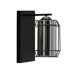 Oświetlenie Jadalni|Oświetlenie Sypialni>Candellux Lighting Kinkiet czarny Jonera 1x40W E27 klosz dymiony