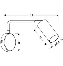 Oświetlenie Pokoju Dziecięcego|Oświetlenie Sypialni></noscript>Candellux Lighting Kinkiet czarny ruchomy z włącznikiem Tinia