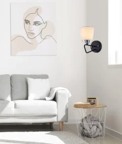 Oświetlenie Przedpokoju|Oświetlenie Jadalni>Ledea Kinkiet metalowy czarno biały nowoczesny Morley