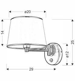 Oświetlenie Przedpokoju|Oświetlenie Sypialni></noscript>Candellux Lighting Kinkiet patynowy regulowany z włącznikiem Ibis