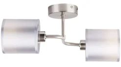 Oświetlenie Przedpokoju|Oświetlenie Jadalni>Candellux Lighting Kinkiet podwójny satyna nikiel tkany abażur 2x40W Sax