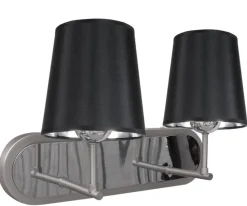 Oświetlenie Przedpokoju|Oświetlenie Sypialni>Candellux Lighting Kinkiet podwójny satynowy czarny abażur 2x60W Milonga