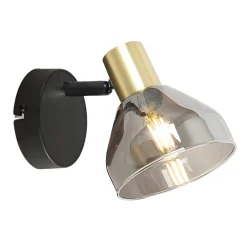 Oświetlenie Pokoju Dziecięcego|Oświetlenie Sypialni>Candellux Lighting Kinkiet szklany złoty 1xE14 Gregory