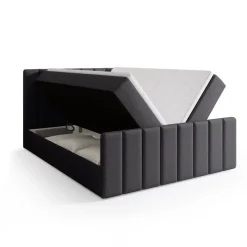 Łóżka Małżeńskie|Łóżka Ze Stelażem>BROMARKT Łóżko 160 x 200 cm kontynentalne do sypialni z pojemnikiem DENVER DUO szare