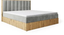 Meble Młodzieżowe|Łóżka Młodzieżowe></noscript>BROMARKT Łóżko 140 x 200 kontynentalne do sypialni LOFT II z pojemnikiem dąb artisan