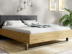 Łóżka Na Nóżkach|Łóżka Z Zagłówkiem></noscript>MEBLOSIEK Łóżko do sypialni dwuosobowe 160x200 RUSTICA tapicerowany zagłówek