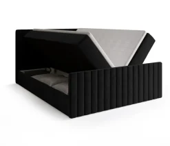 Meble Młodzieżowe|Łóżka Młodzieżowe>BROMARKT Łóżko do sypialni kontynentalne 140x200 cm z pojemnikiem DREAM DUO czarne
