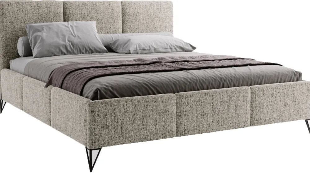 Łóżka Kontynentalne|Łóżka Małżeńskie>UNISTYL MEBLE Łóżko do sypialni LORIO 140x200 cm niebieskie z pojemnikiem na pościel