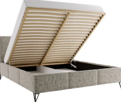 Łóżka Na Nóżkach|Łóżka Z Zagłówkiem>UNISTYL MEBLE Łóżko do sypialni LORIO 180x200 cm szare z pojemnikiem na pościel