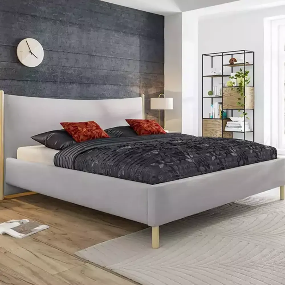 Łóżka Na Nóżkach|Łóżka Szare>COMFORTEO Łóżko do sypialni w stylu skandynawskim 180x200 NATURE