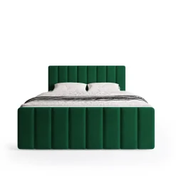 Łóżka Małżeńskie|Łóżka Ze Stelażem></noscript>BROMARKT Łóżko do sypialni 160x200 cm kontynentalne z pojemnikiem DENVER DUO zielone