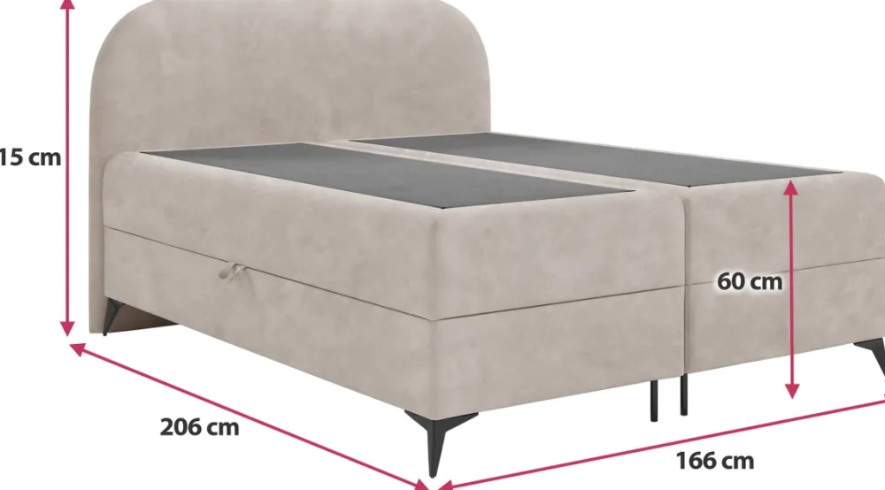 Łóżka Małżeńskie|Łóżka Ze Stelażem>BROMARKT Łóżko do sypialni 160x200 cm kontynentalne grafit SERENO