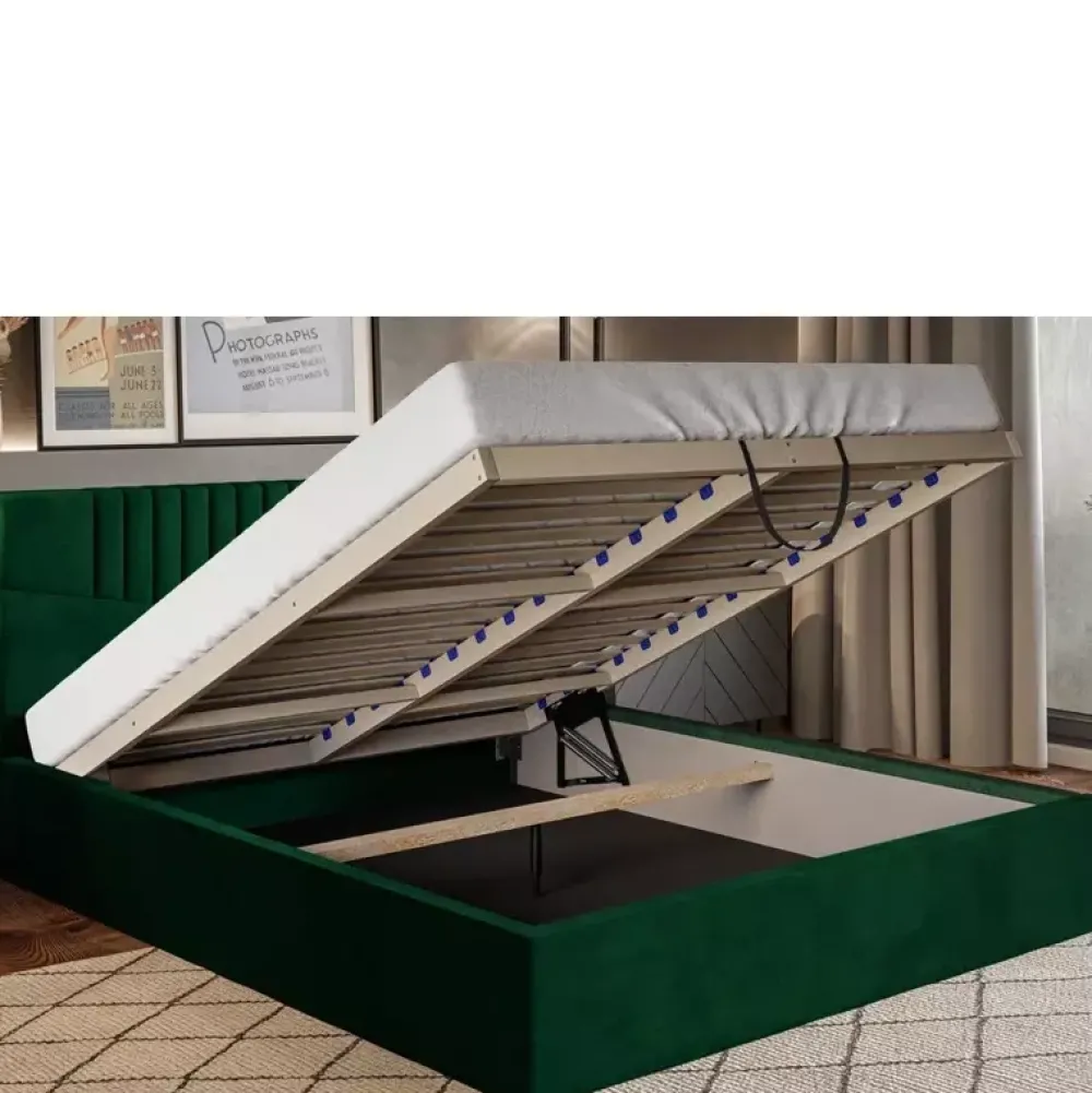 Łóżka Z Pojemnikiem|Łóżka Zielone>Riban Łóżko do sypialni 180x200 cm ORIATA