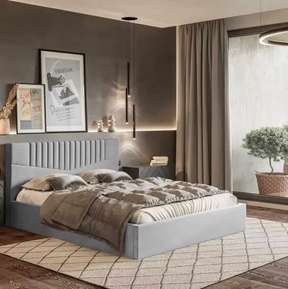 Łóżka Z Pojemnikiem|Łóżka Zielone>Riban Łóżko do sypialni 180x200 cm ORIATA